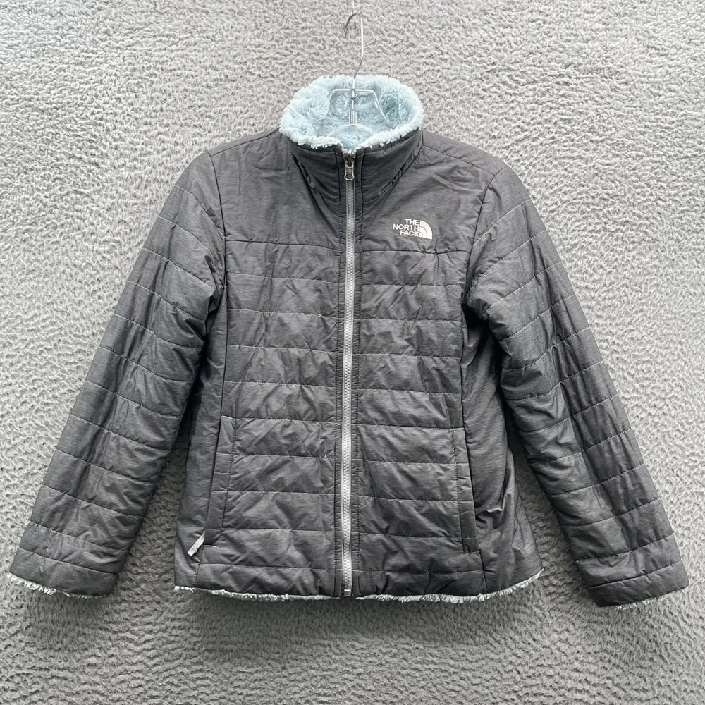 North Face Reversible Jacket Youth Girls Medium Sherpa‎ Fleece Outdoor Hike Camp